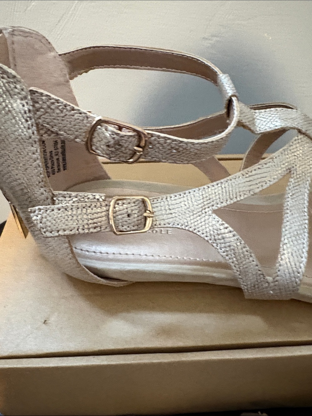 Kenneth Cole Reaction Women's Gladiator Sandals in Metallic Gold - Picture 6 of 10